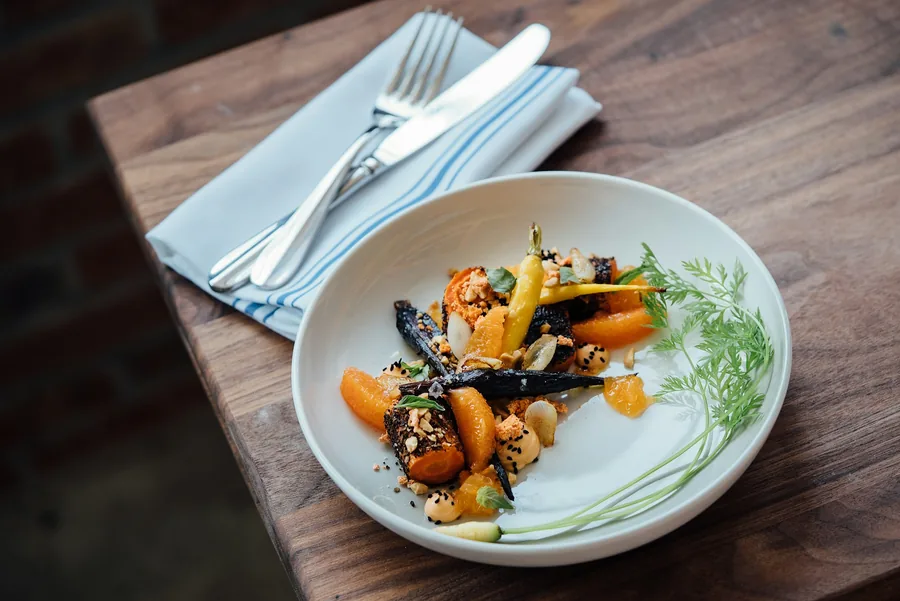 A single plated lunch on a table
