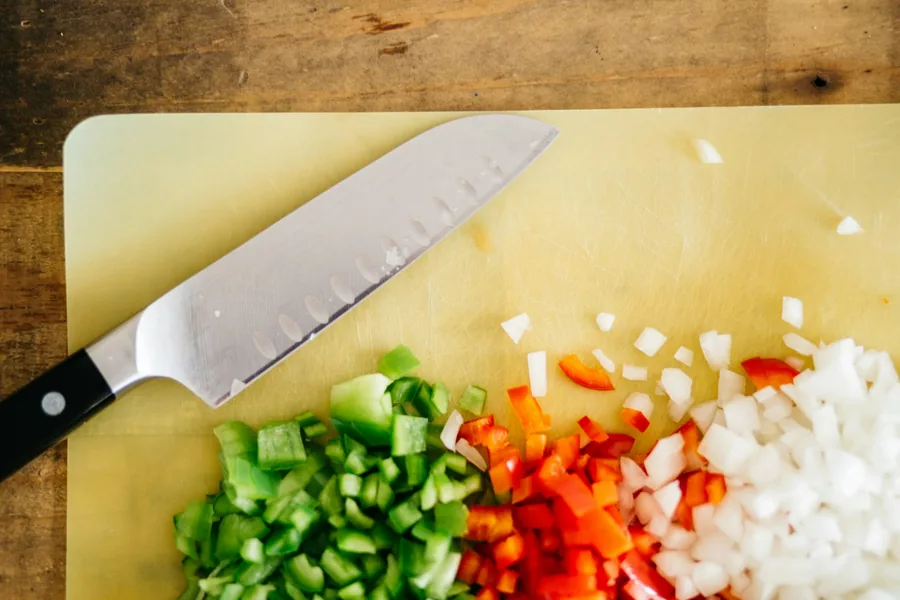 Cabbage and celery chopped for a stir fry
