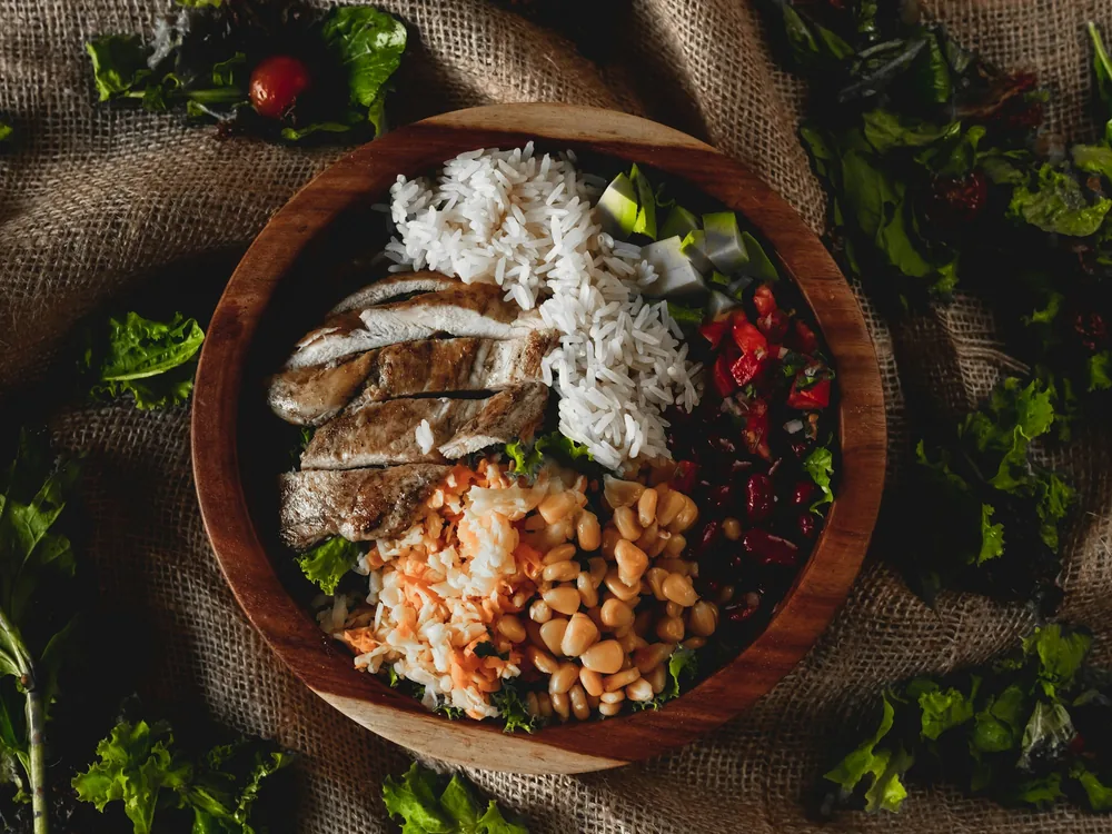 A mild chicken and vegetable bowl