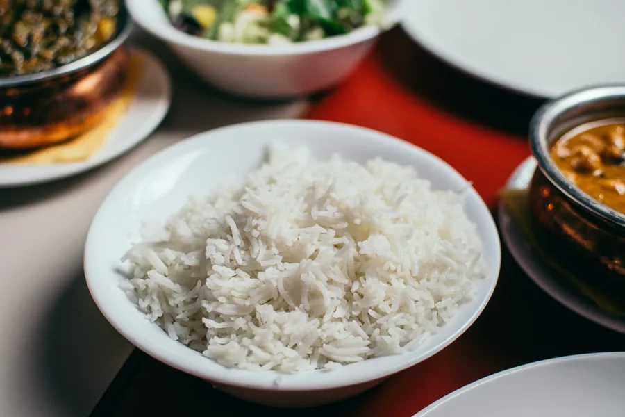 A bowl of plain steamed white rice