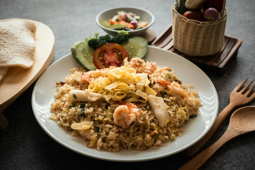 Fried rice made with more than one protein