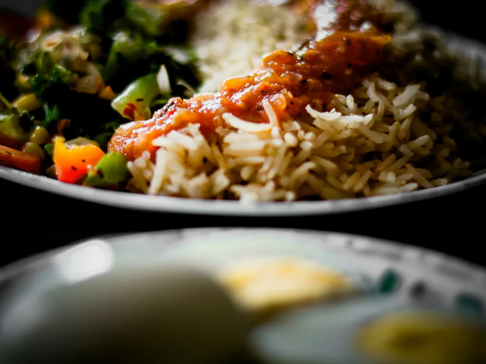 Fried rice with egg and vegetables