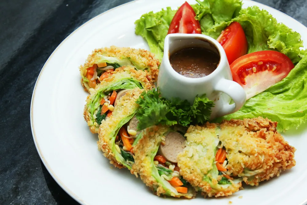 Battered chicken finished in a lemon sauce