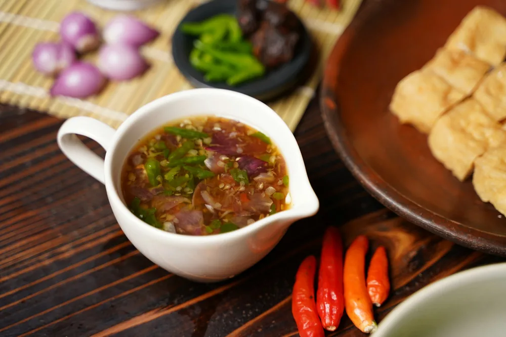 A Ma Po style tofu dish in chilli sauce