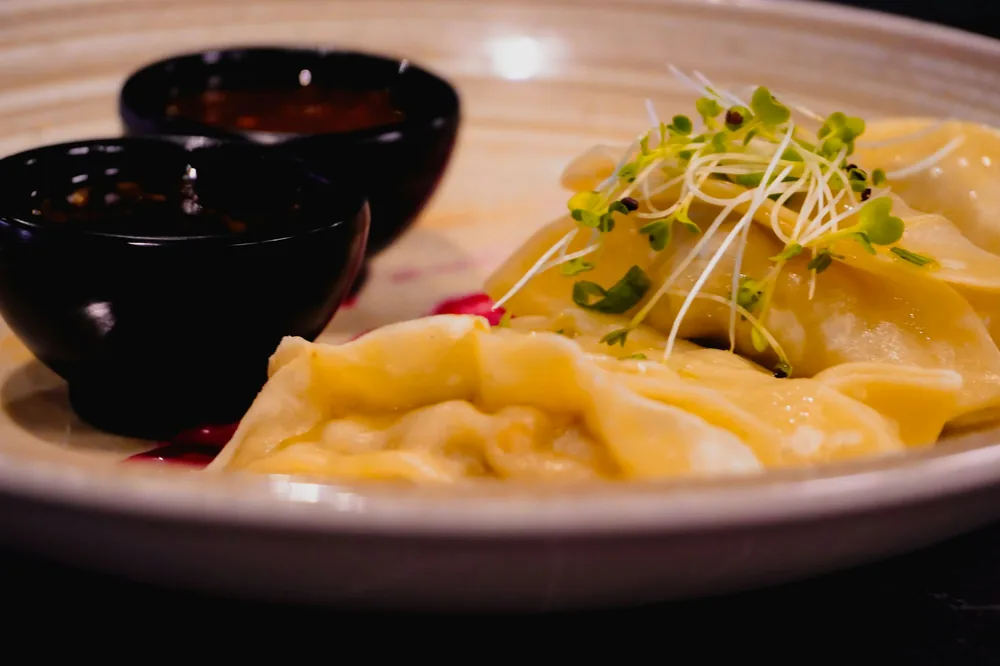 Crisp fried wontons on a plate