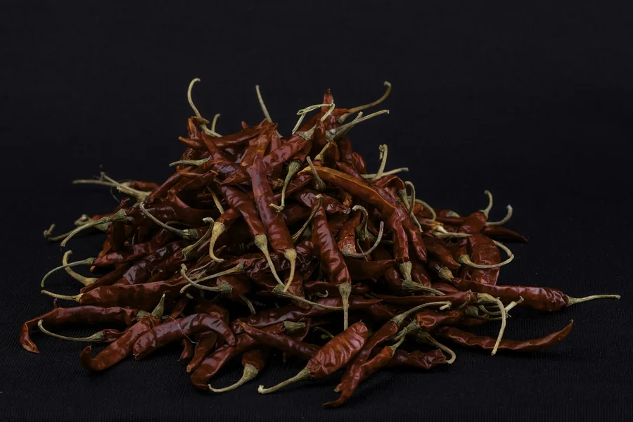 Dried red chillies used in Chinese cooking